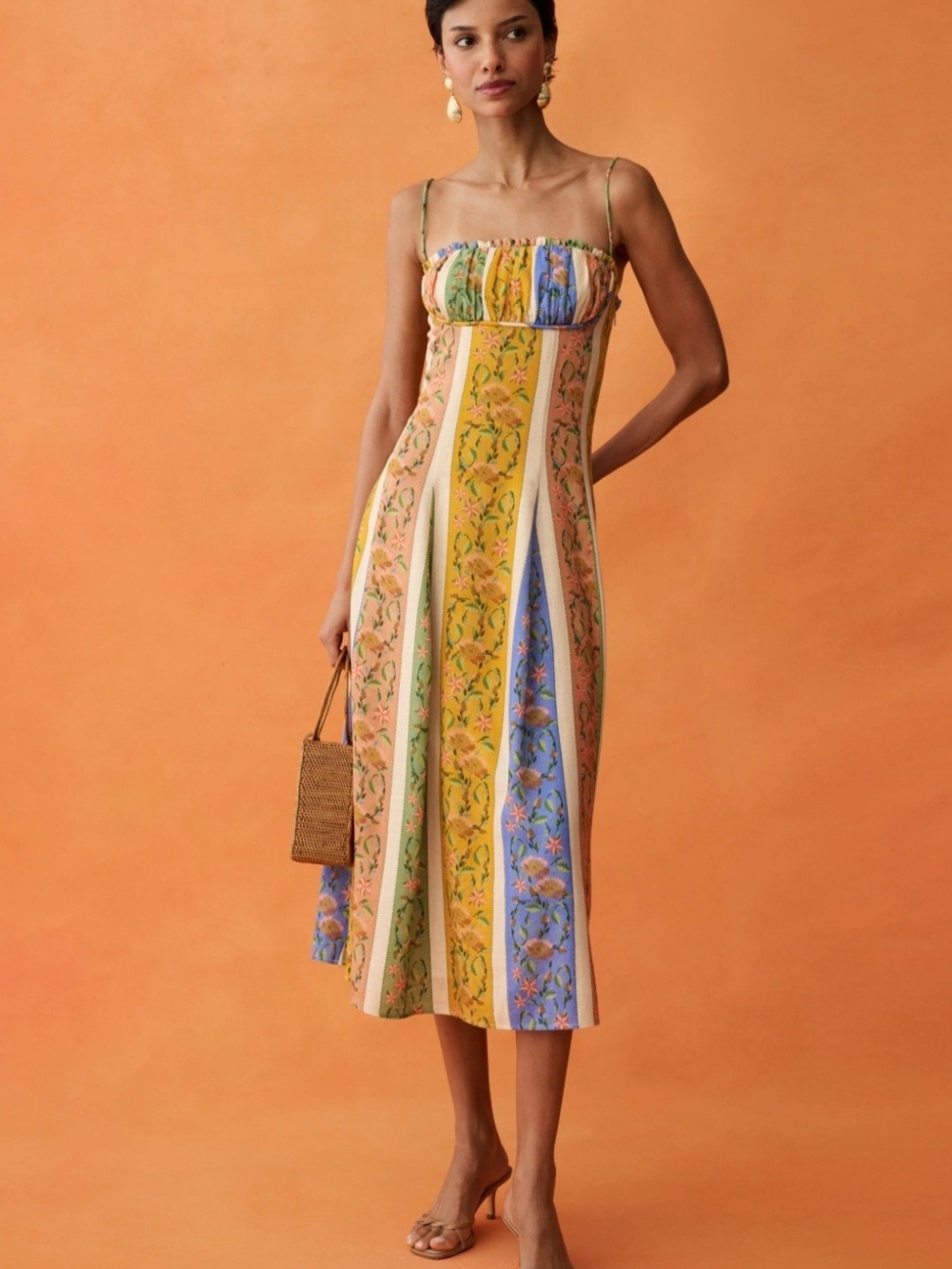 Few Moda Anaya Rainey Striped Floral Midi Sundress in Multicolor